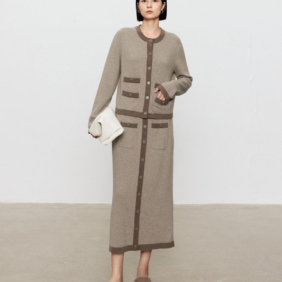 CHICJOC Italian Yarn 100% Cashmere Vintage Style Long Skirt size 40 - Picture 3 of 11